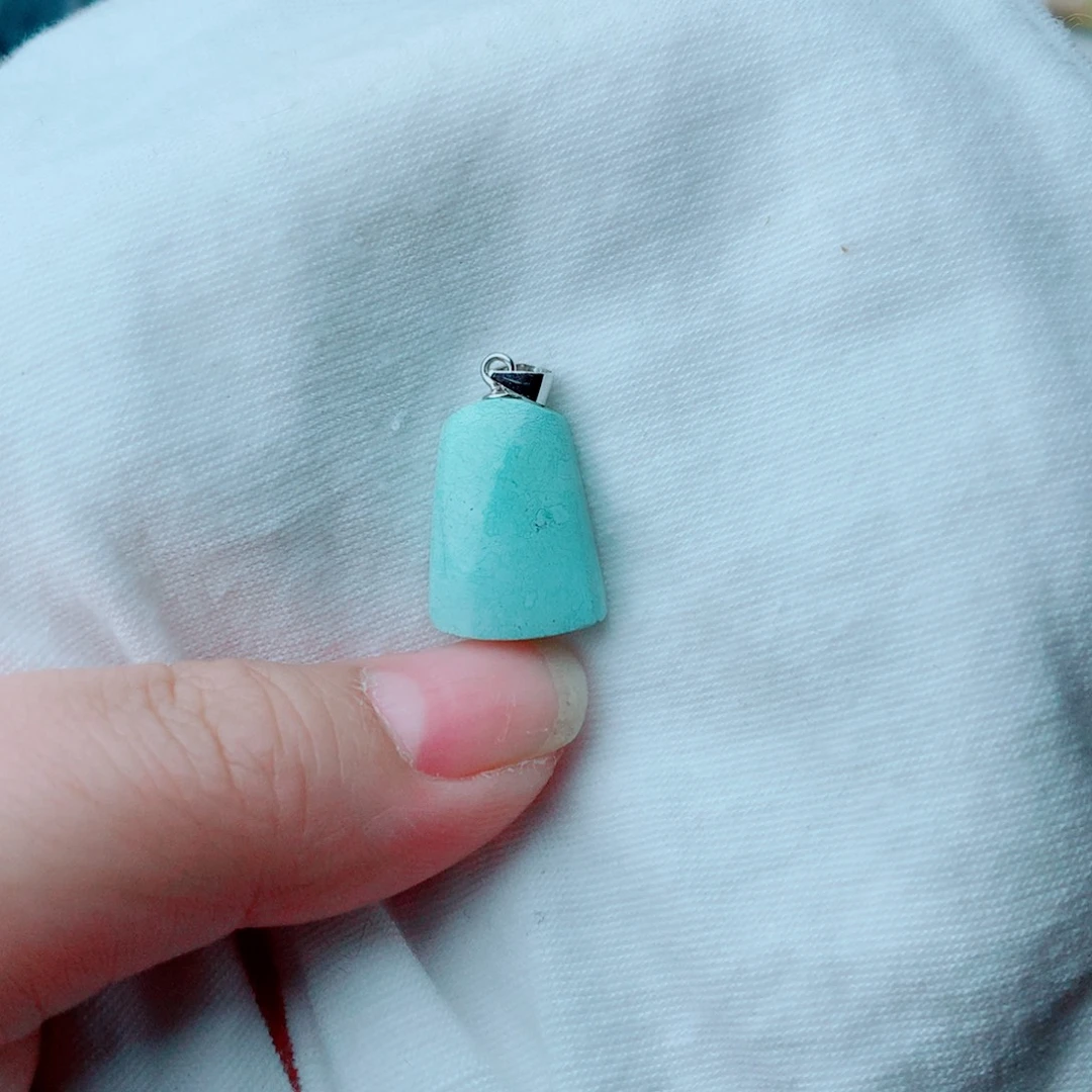 绿松石银S925镶嵌吊坠(不含链)