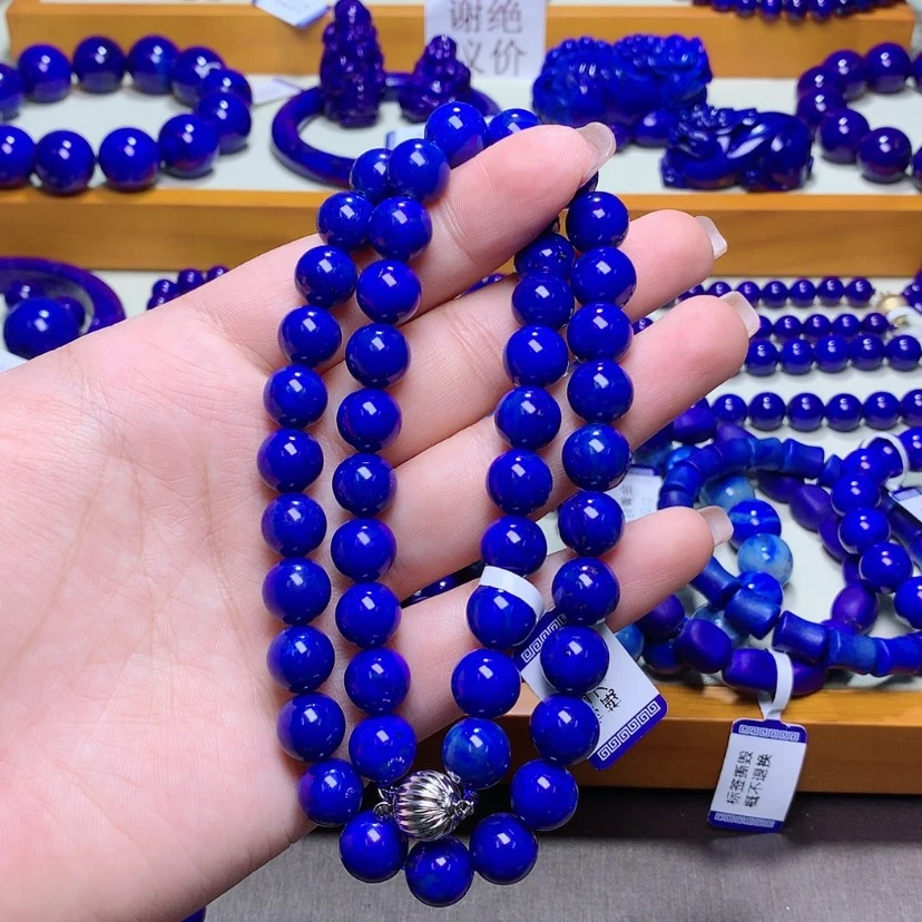 【闪购商品】青金石项链银S925镶嵌10m