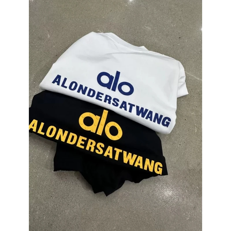 高版本ALO新款春夏积木logo印花短袖小众百搭宽松美式情侣上衣T恤