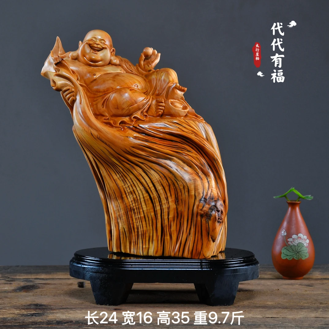 太行崖柏根雕摆件寿星弥勒佛达摩财神观音天然随型木雕雕件工艺品