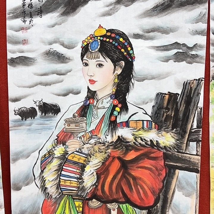 国画新年快乐纯手绘作品