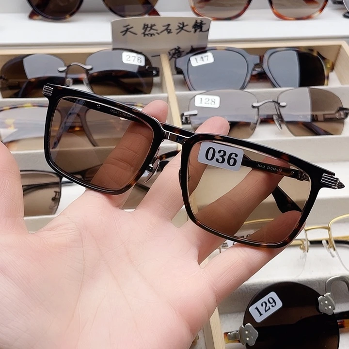 全框款纯天然水晶石头眼镜