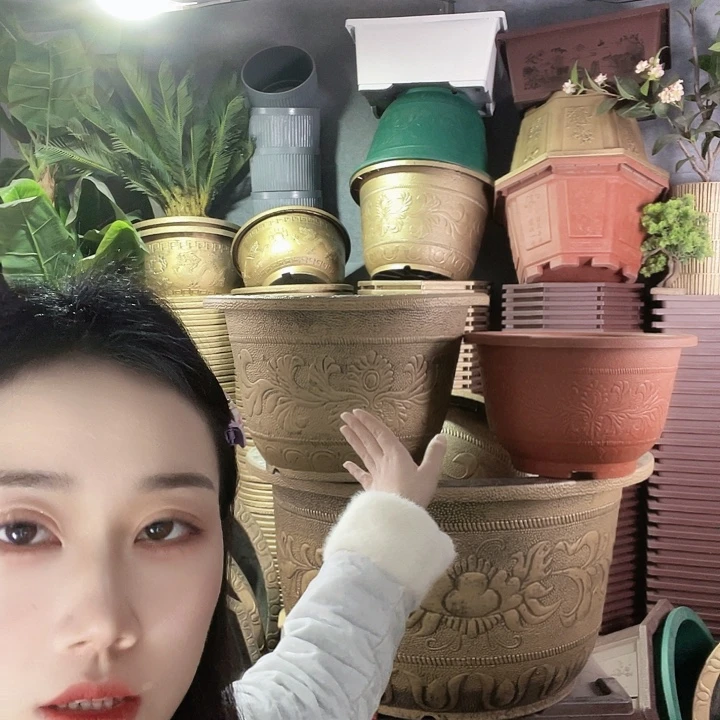 圆形50花盆2个有孔