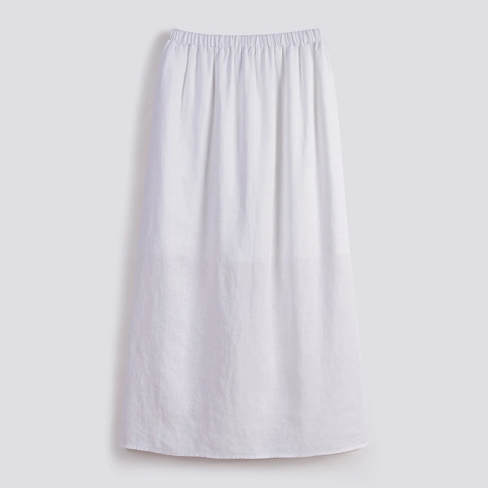亚麻半身裙2025夏季薄款a字裙高腰显瘦
