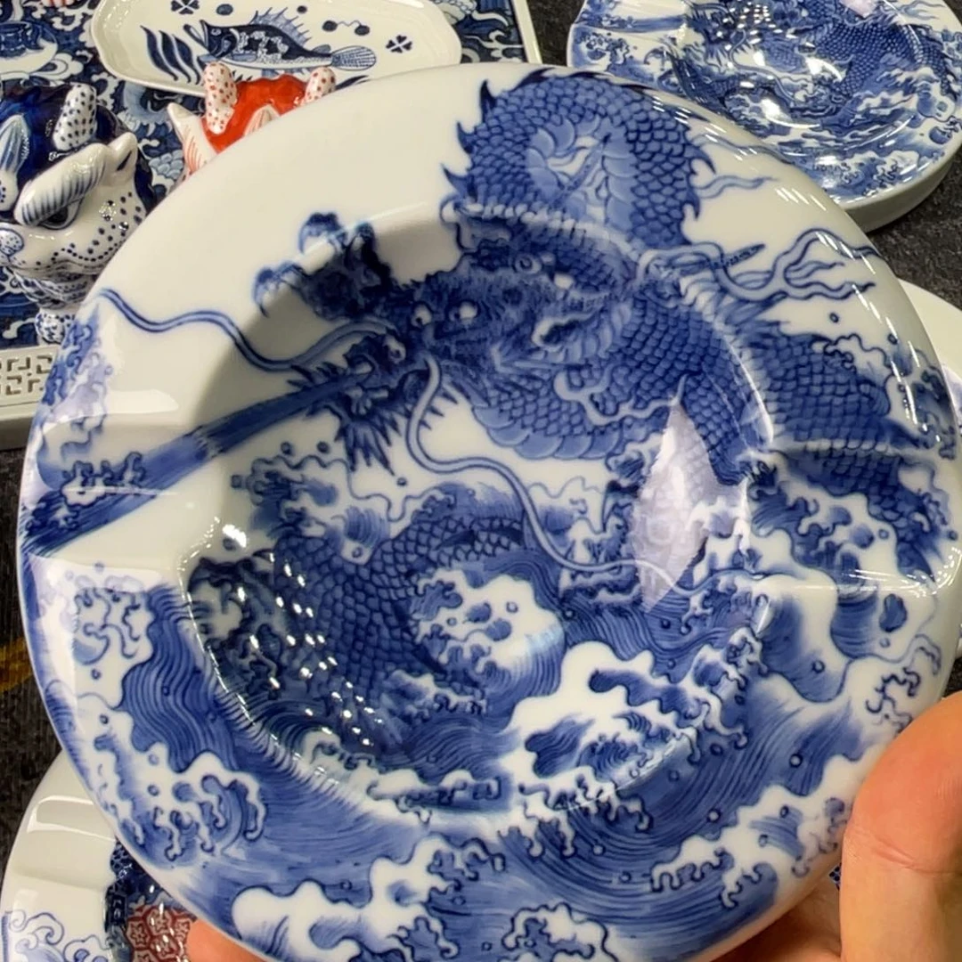 三***车景德镇陶瓷手绘手工