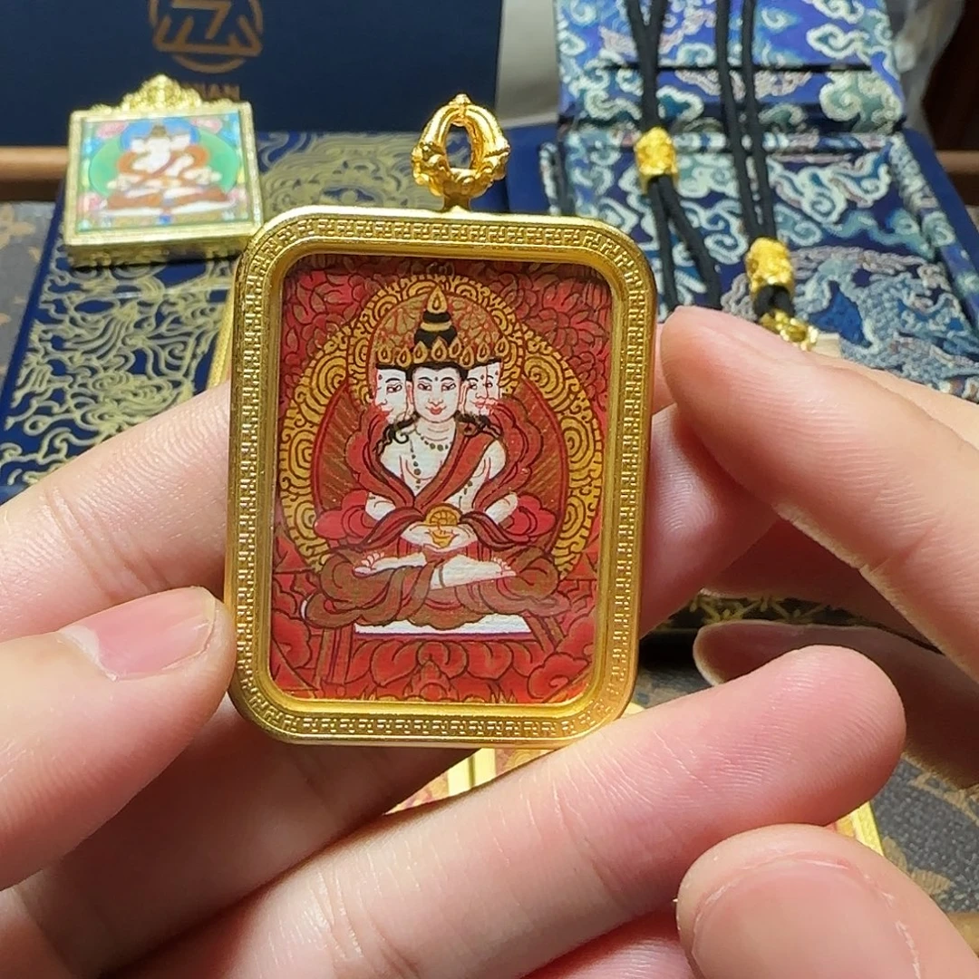 吊坠一念造物纯手绘唐卡，大日如来