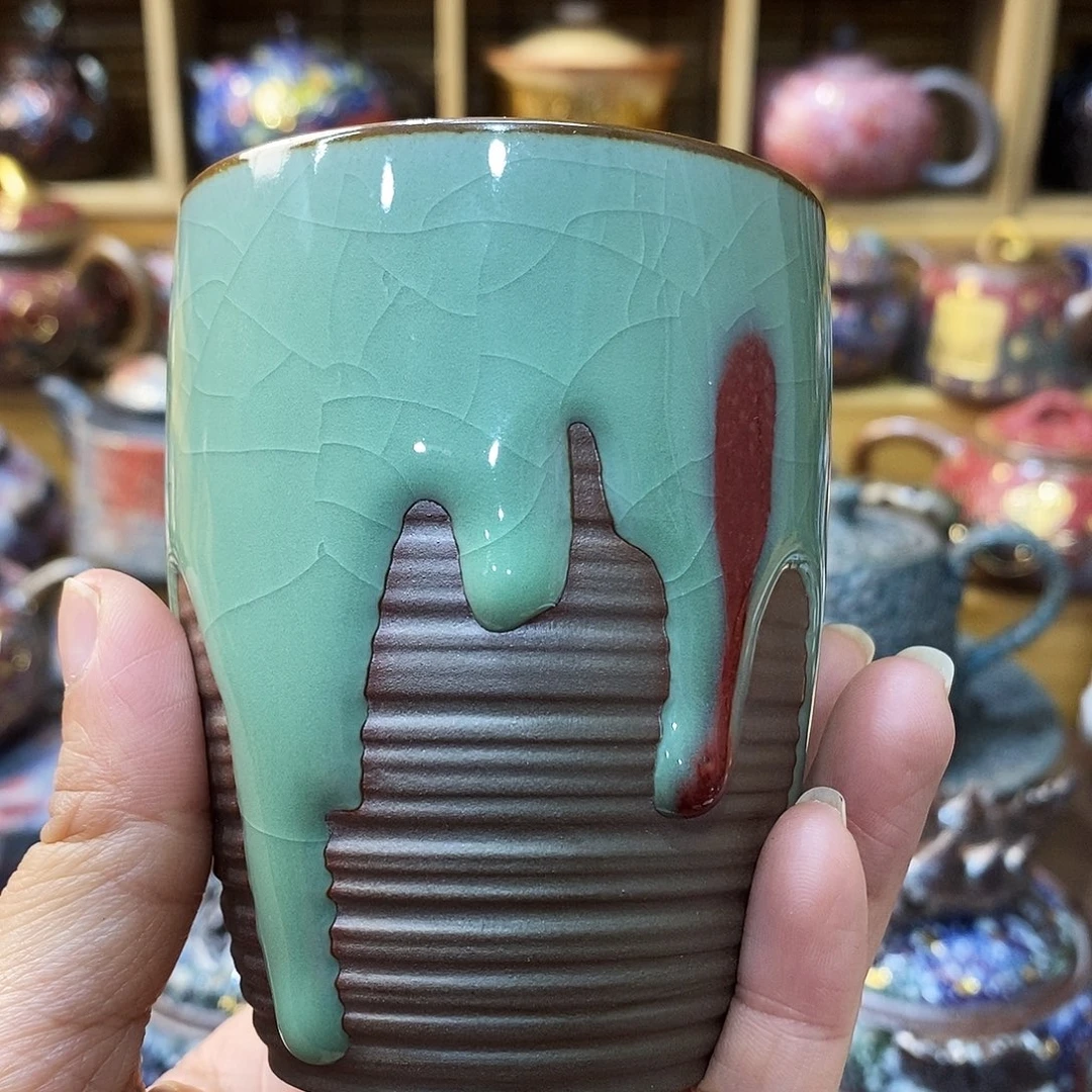 粗陶柴烧志野茶器