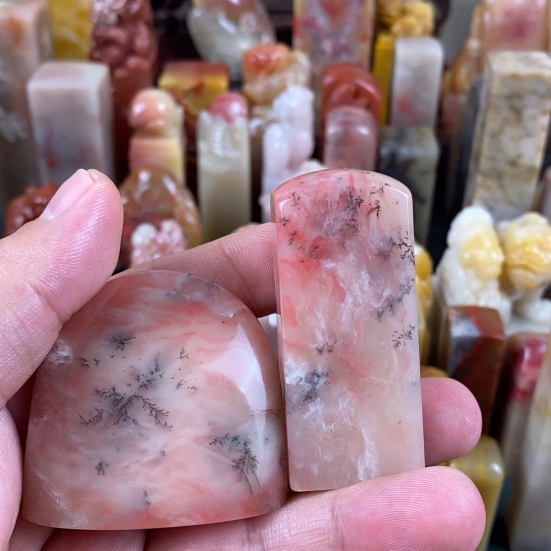 巴林石印石驭*巴林石粉冻水草