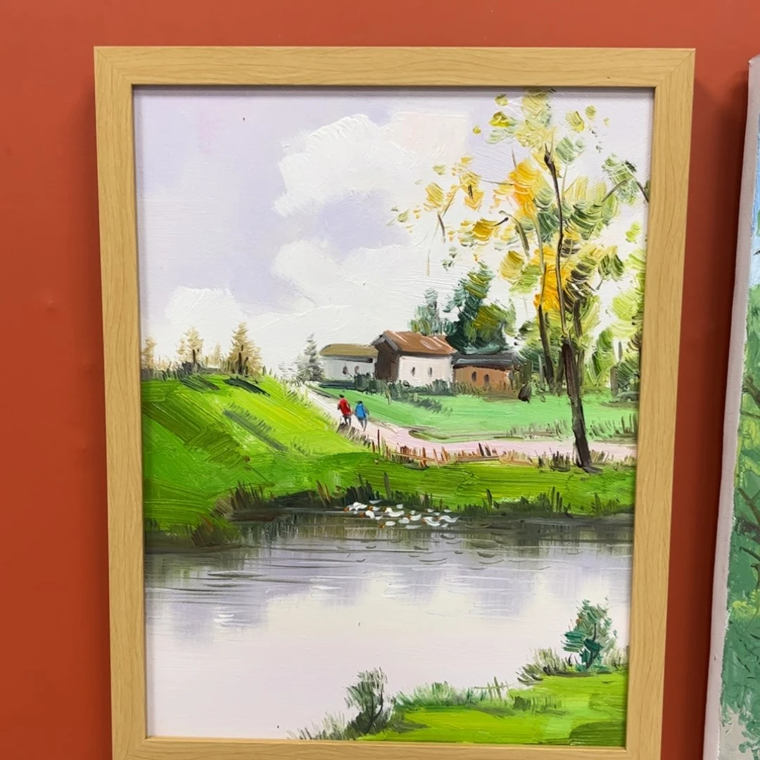 手工手绘精品油画30+40厘米带框