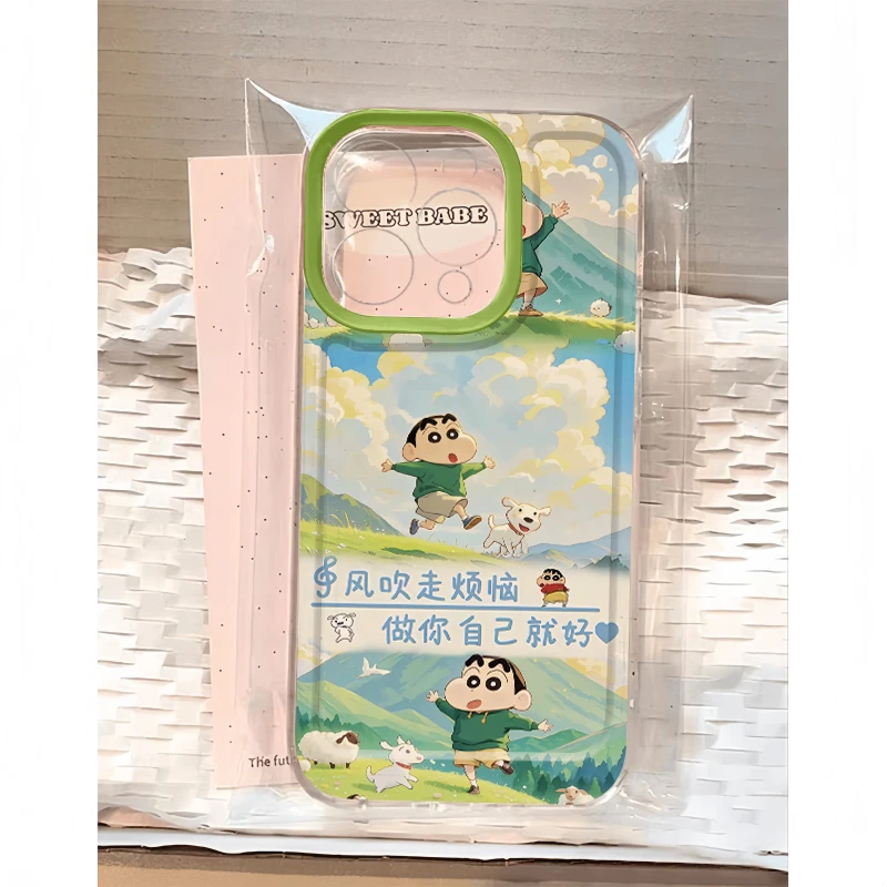 BANCA风吹走烦恼小新适用iPhone16苹果15手机壳华为vivo小米oppo