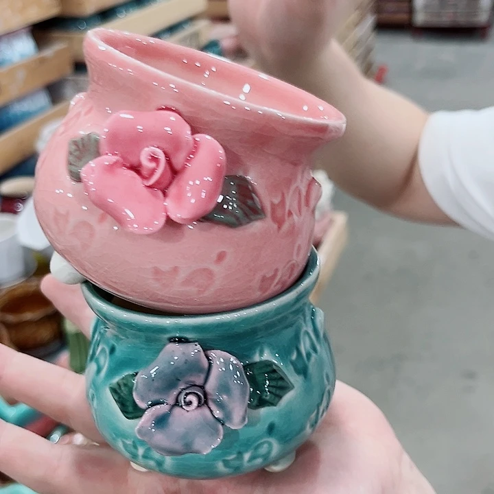 有孔.凑单10元陶瓷花盆发货！