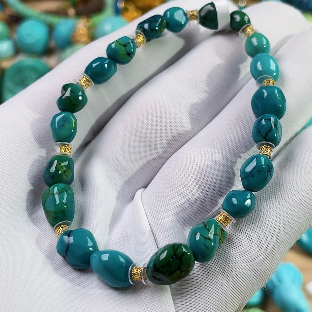 绿松石18K金镶嵌珠宝奇石