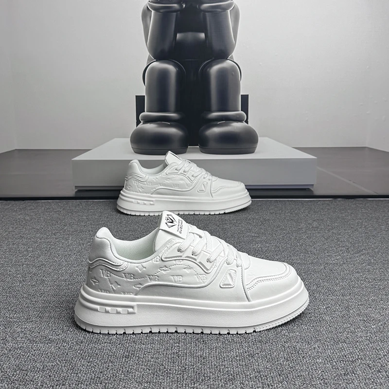 男鞋2025新款透气印花板鞋厚底增高鞋男款休闲鞋时尚百搭潮流板鞋