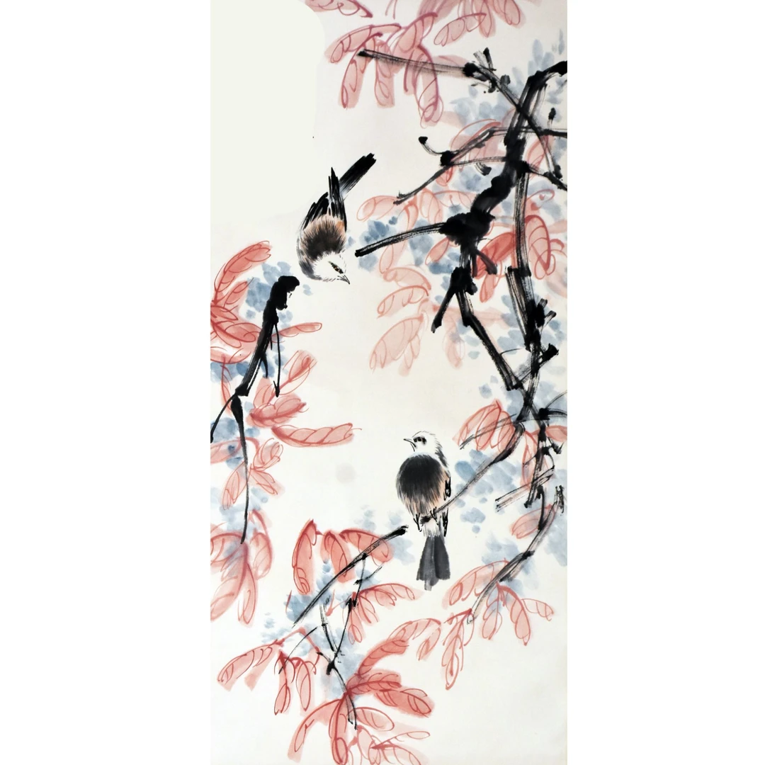 HM10014 秋思双鹊 82×38 纸本立轴 2.8平尺