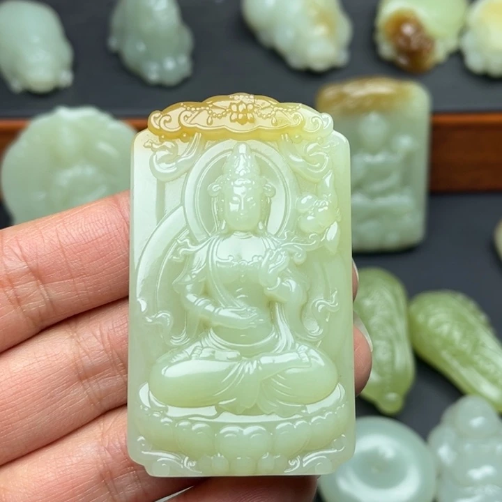 荣***航和田玉未镶嵌颈饰