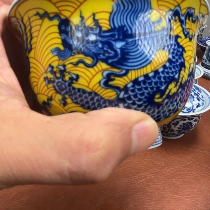 Y***S摆件陶微瑕黄龙五件套景德镇发货