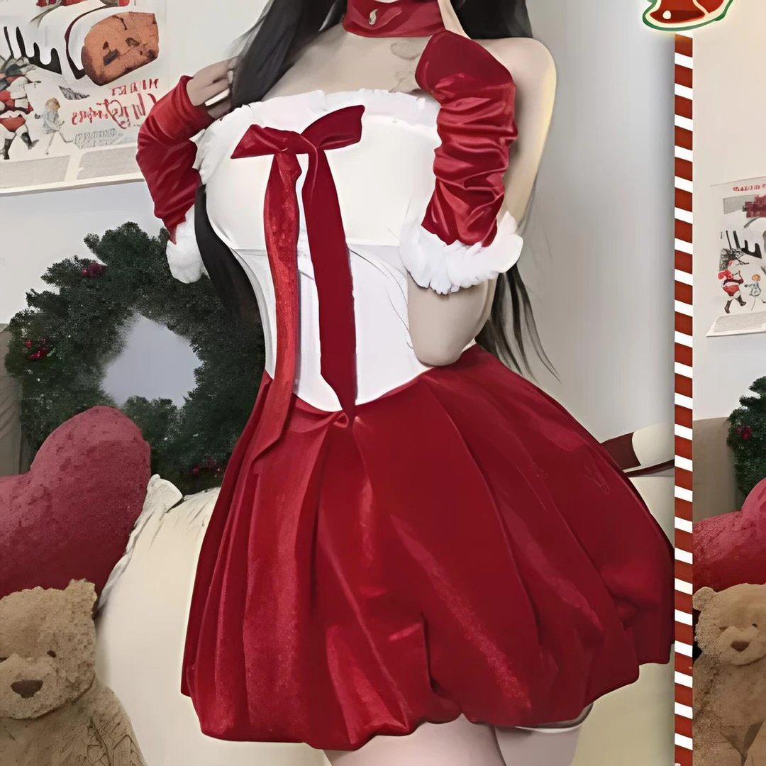 圣诞节新年洛丽塔连衣裙网红兔子氛围感显瘦少女甜美公主红色