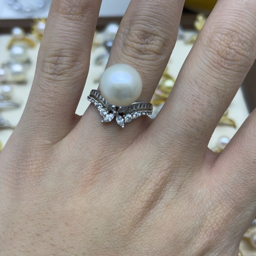 淡水珍珠戒指银S925镶嵌