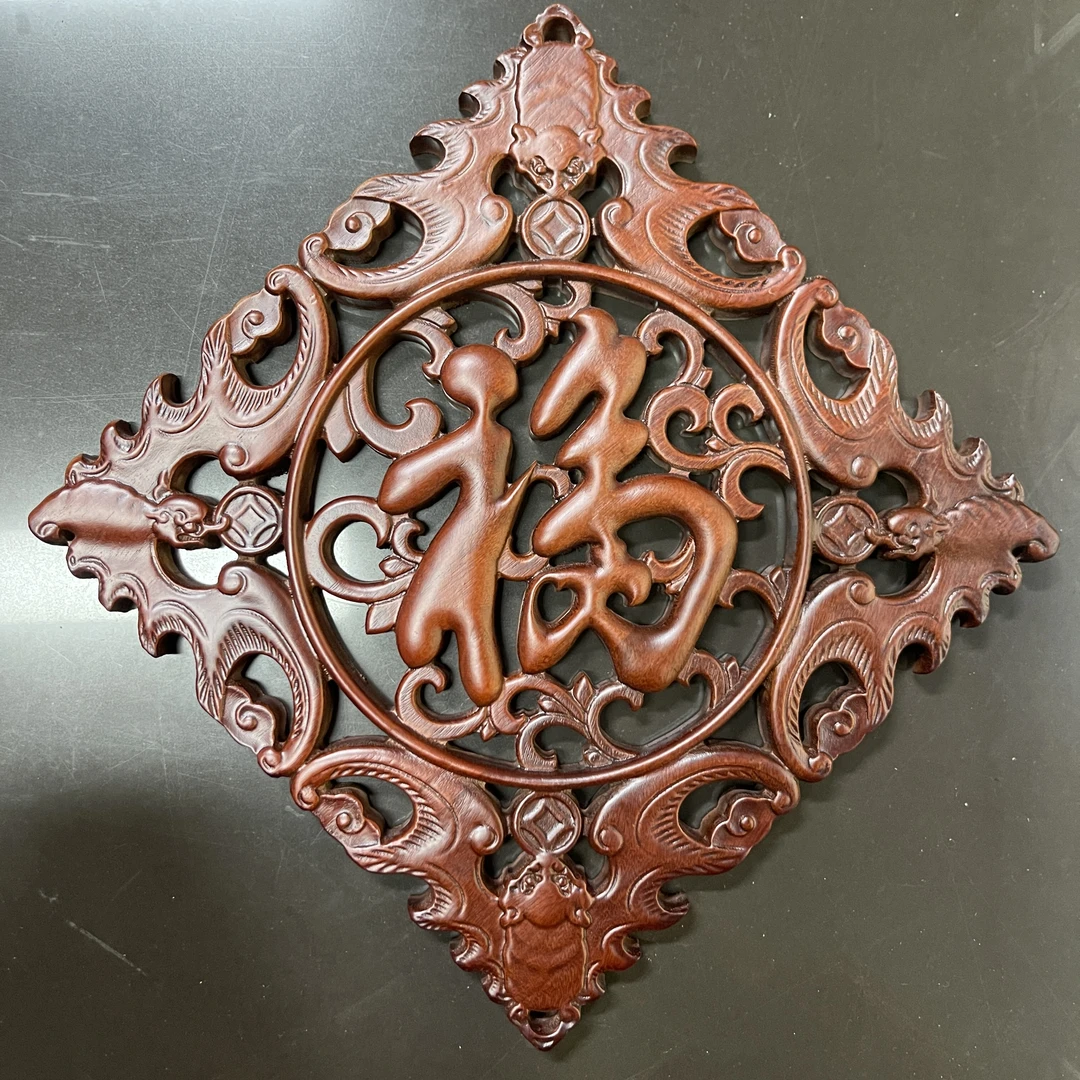 香樟木福挂件带流苏 尺寸35*35*2cm