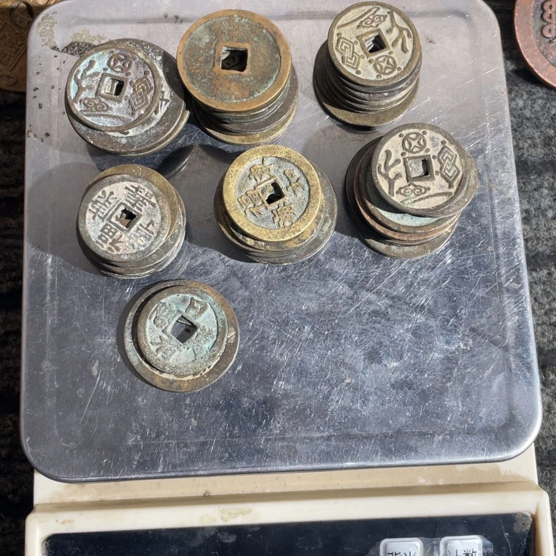 吉***）铜62枚花钱手工翻砂铸造现代工艺品