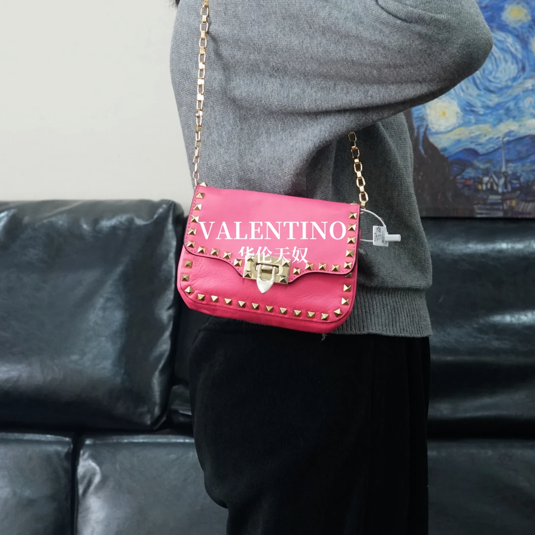 95新 Valentino/华伦天奴 铆钉单肩包/BB12225033/5033