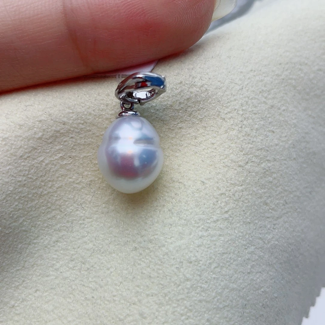 海水珍珠银S925镶嵌颈饰W108