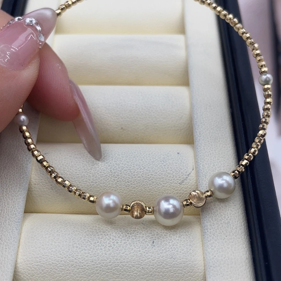 银S925镶嵌海水珍珠手绳