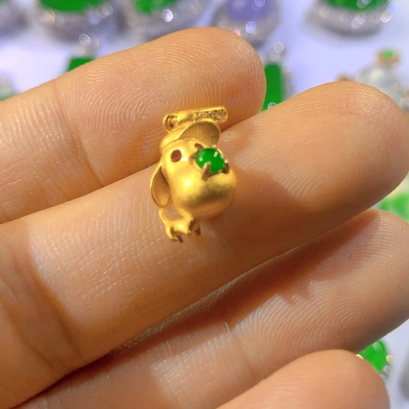 【闪购商品】银S925镶嵌挂件翡翠天然翡翠