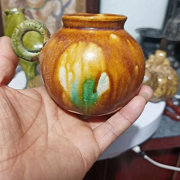 瓷片三彩小件精美绝伦