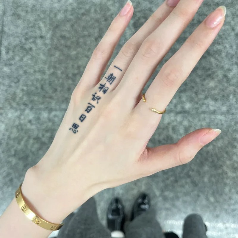 【翊予】一朝相识百日思纹身贴文字仿真贴纸