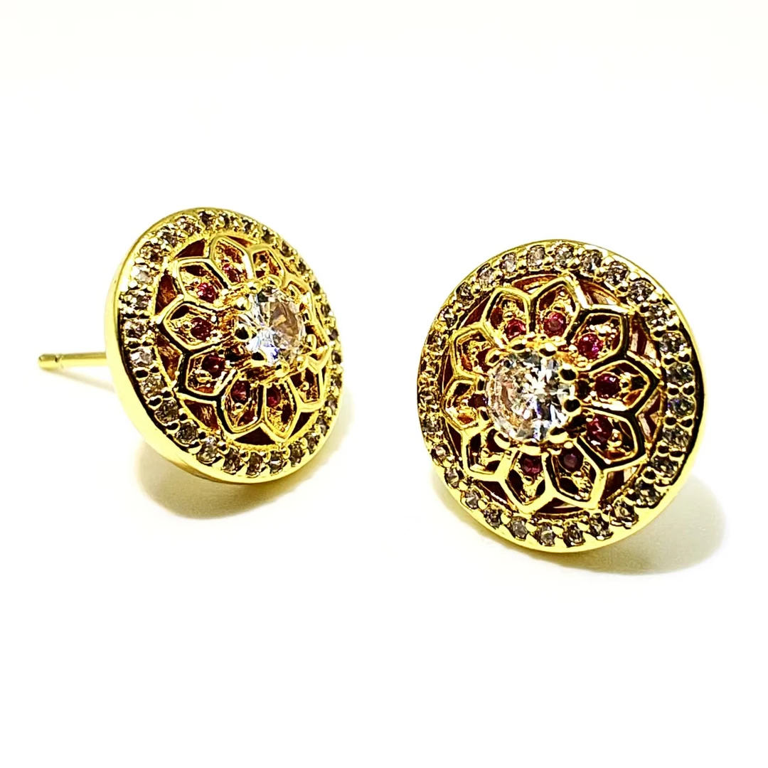 耳钉【红色】精美设计款豪镶耳钉DX-0532