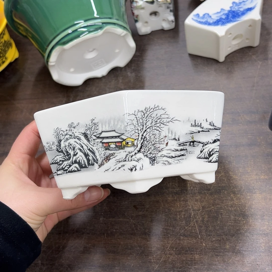 紫砂花盆478号微瑕17/7cm