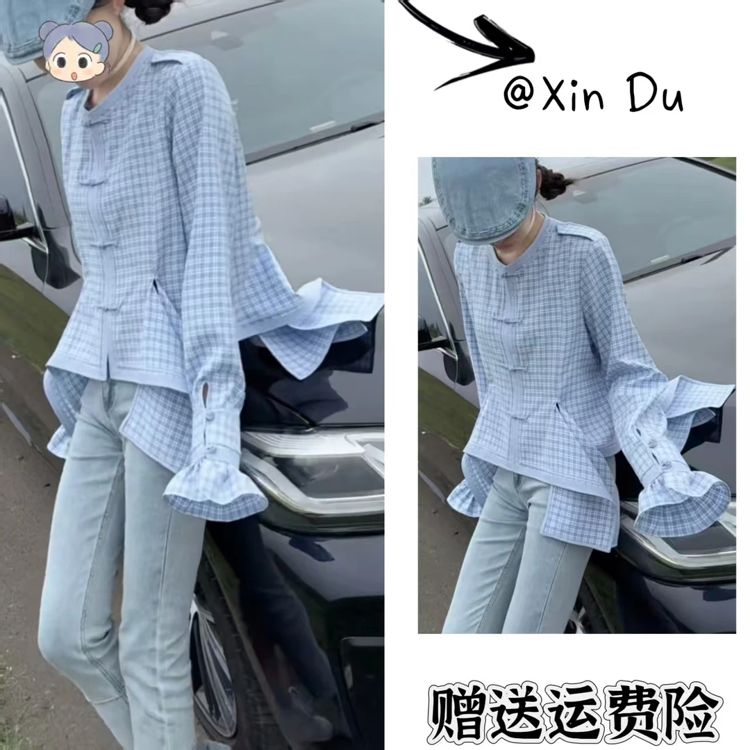 2025秋季新款时尚显瘦气质女士网红洋气衬衫百搭款D22665