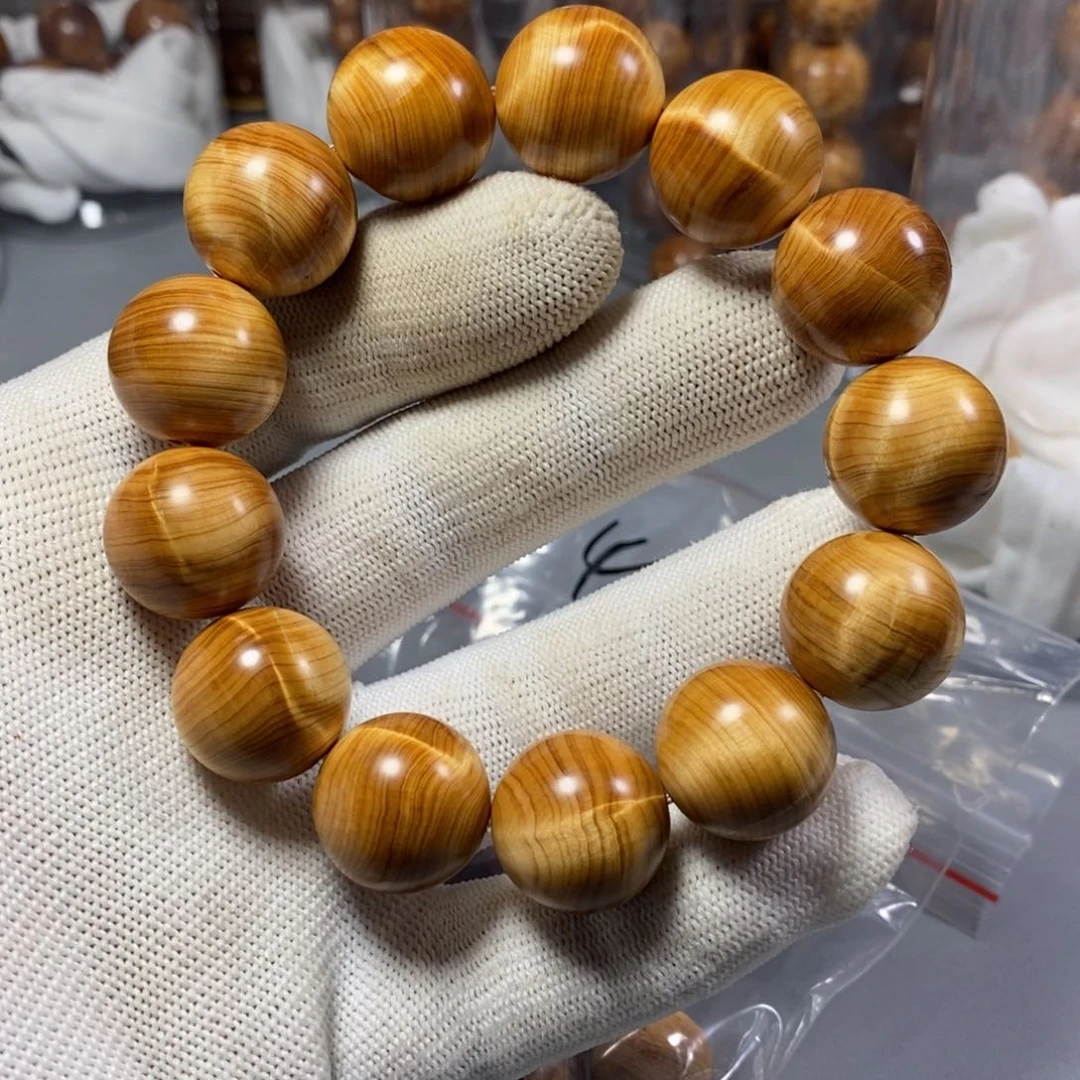 柏木手串/手链南太行陈化崖柏手串鸡油黄闪电1.8