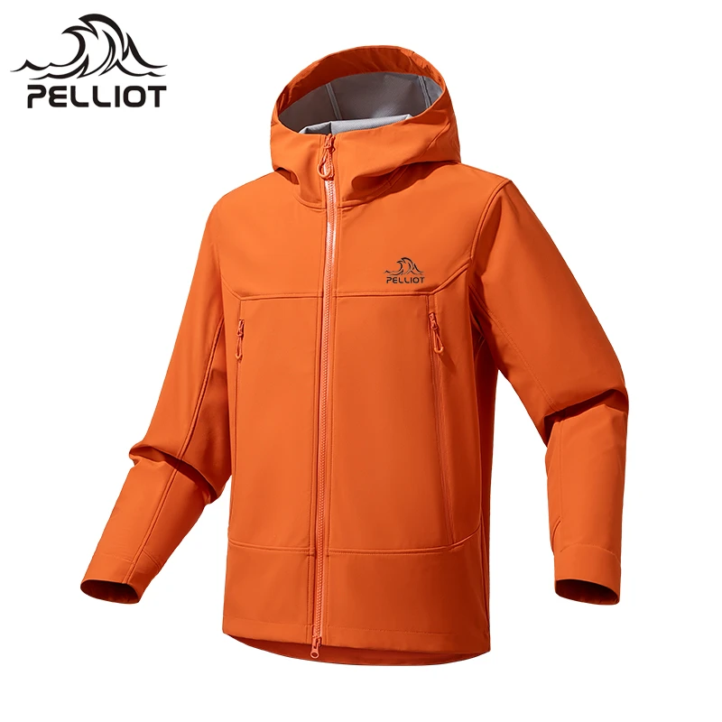 伯希和薄款软壳冲锋衣男士秋季新款连帽大码防风防水户外登山外套