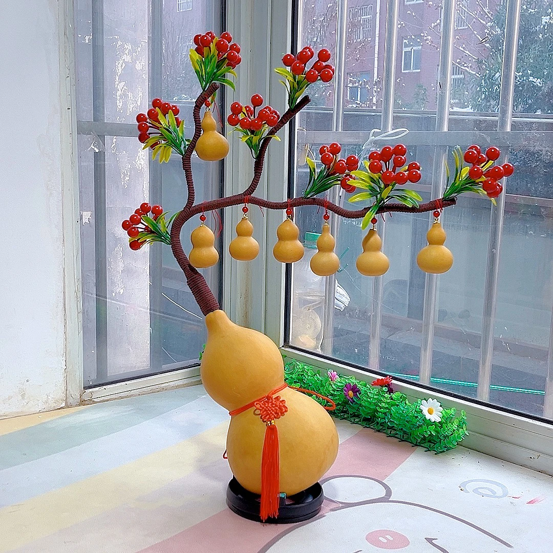 鸿运当头过年摆件 葫芦树葫芦娃摆件 7个小葫芦适合客厅卧室装饰