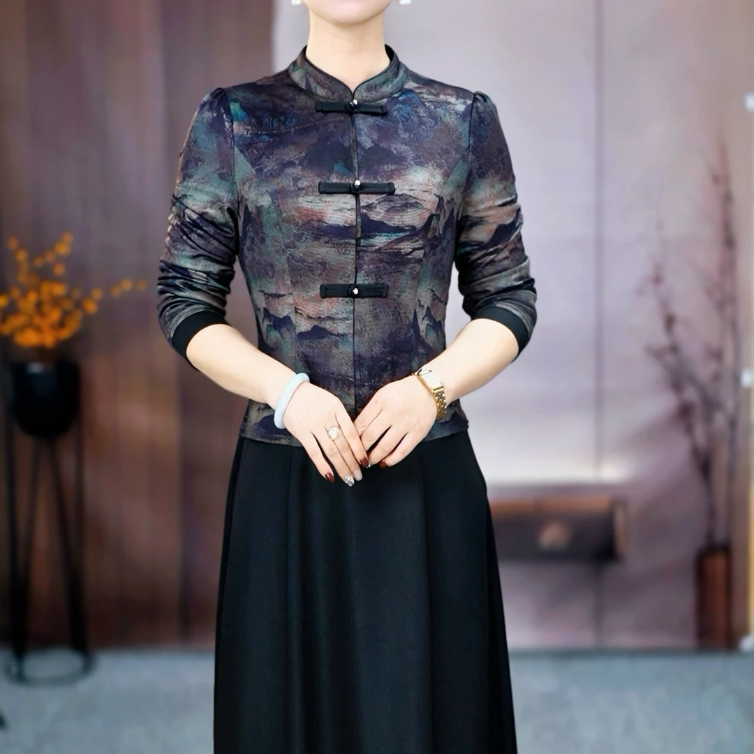 春季新款假两件新中式改良旗袍2025年妈妈装气质中长款连衣裙