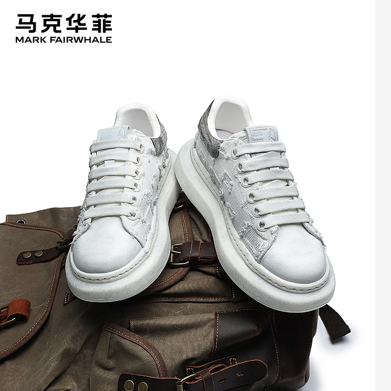 马克华菲男鞋2025新款冬季厚底擦色板鞋爆款休闲鞋时尚百搭潮鞋男