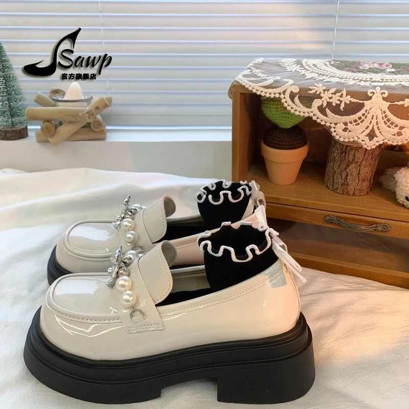 韩厚底一脚蹬珍鞋浅口乐福鞋女2025夏季小皮鞋软底通勤单鞋