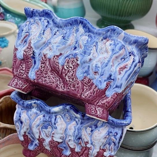 多肉绿植陶瓷花盆9.9包邮，有空