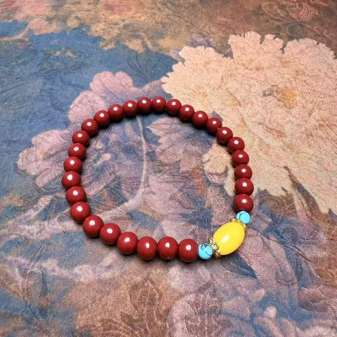 含辰砂工艺品S0794-朱砂单圈手串（无礼盒）