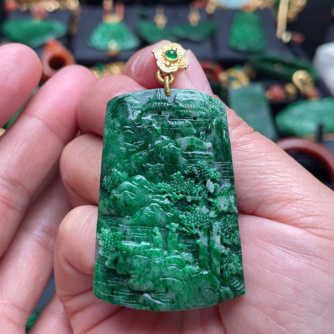 翡翠银S925镶嵌颈饰翡翠