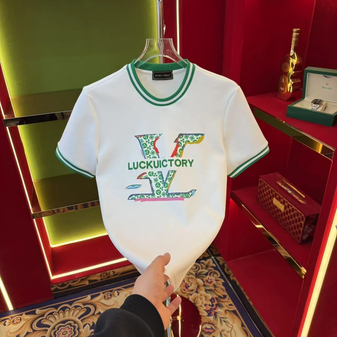 【CCS】2025夏季新款圓領輕奢休閑半袖修身轻奢刺繡T恤款9179款12