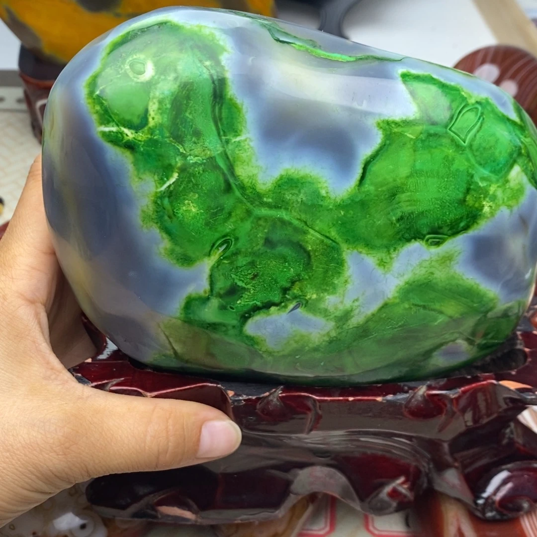 绿***草玛瑙/玉髓未镶嵌颈饰