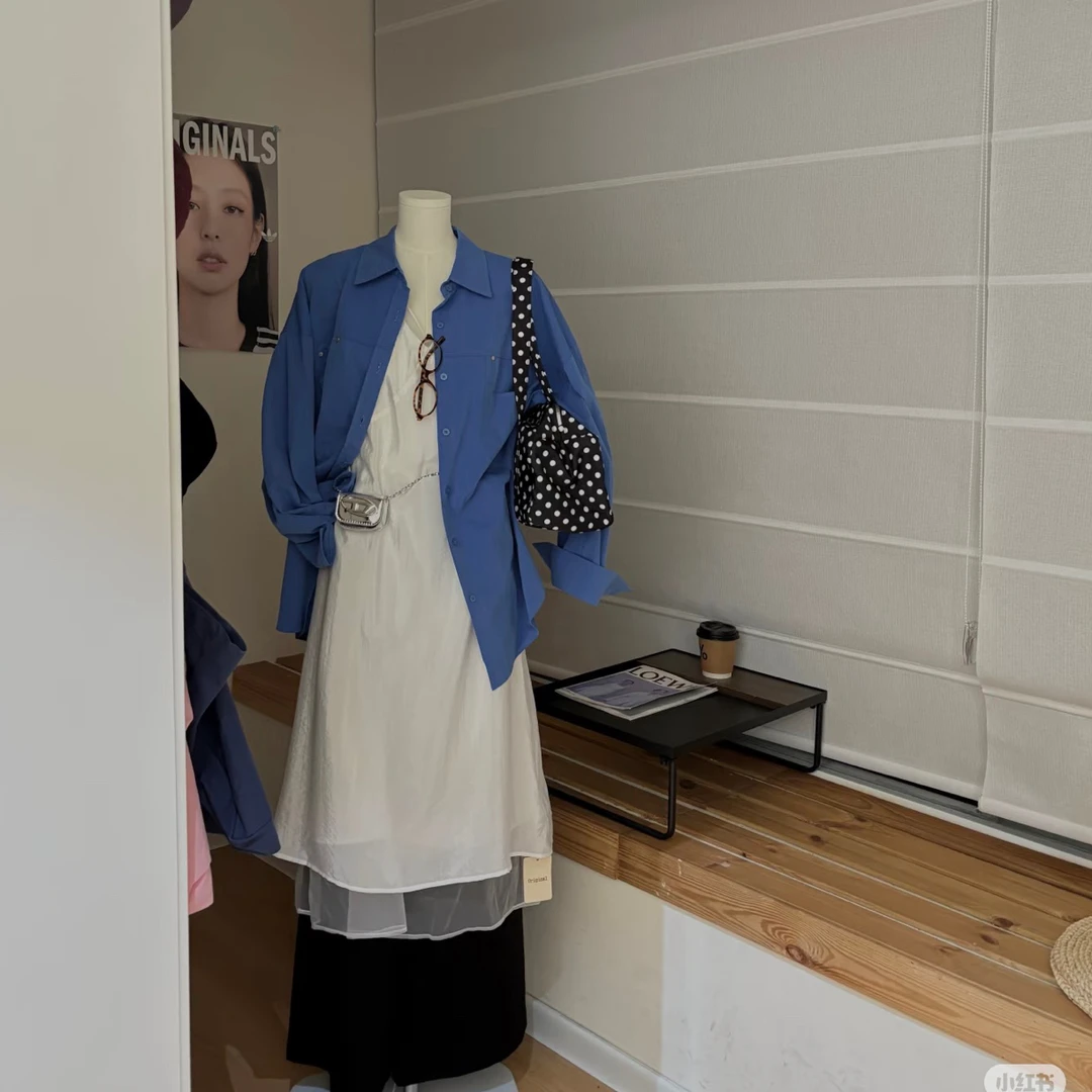 （700-899编码）轻氧呼吸透气放松衬衫套装女夏背心两件套