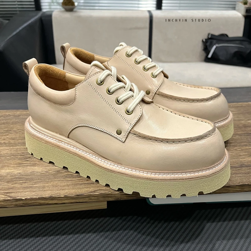 北欧手工 质感洗水马皮耐磨密度厚软底男士休闲鞋 男复古乐福鞋