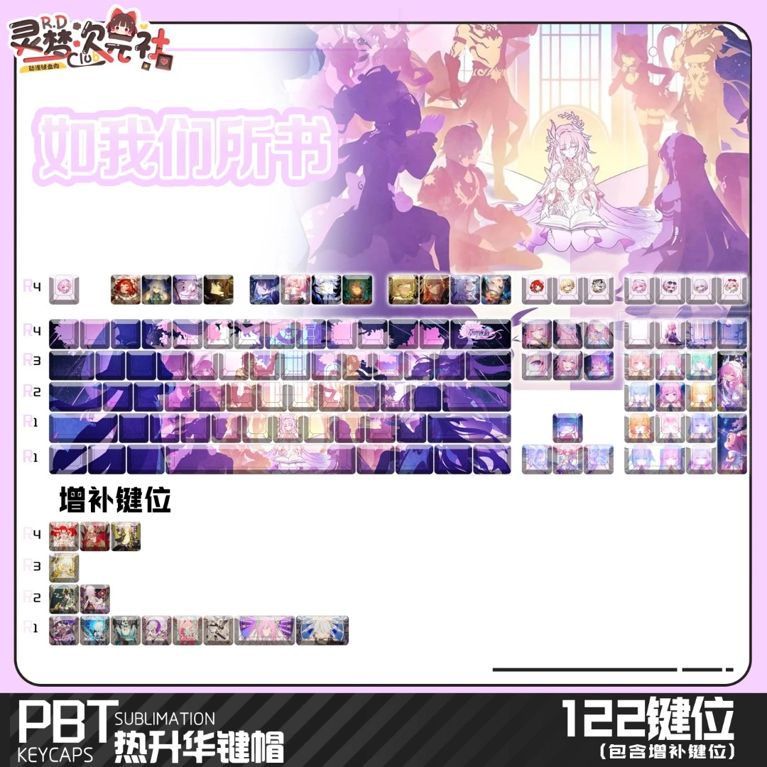 灵梦次元社星铁如我们所书翁法罗斯PBT热升华动漫二次元键盘键帽