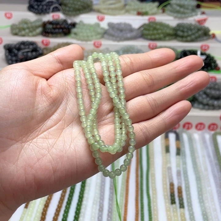 和田玉颈饰未镶嵌删*4m m