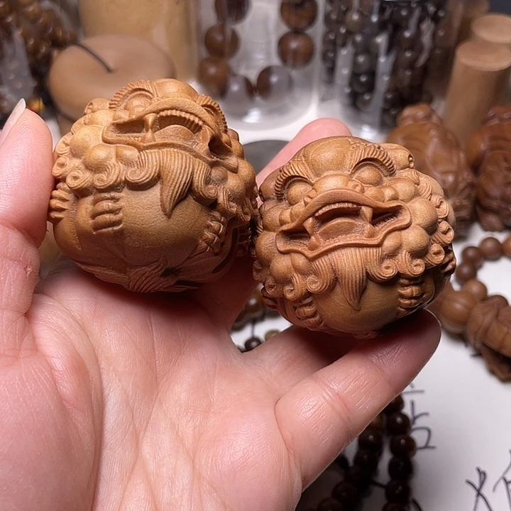 檀香木永***主老山檀香貔恘手球一对