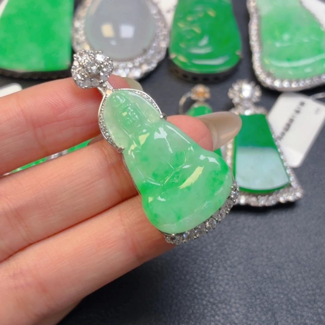 翡翠银S925镶嵌颈饰